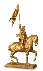 Jeanne d'Arc à cheval, d'après Emmanuel Frémiet en coloris or