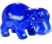 RE0115 Hippopotame bleu 7 x 11 X 5 cm